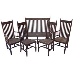 Fine & Rare 5 Piece Parlour Set -mission chairs#1471880