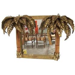 French Palm Tree Mirror with Lights-vintage, #1471888