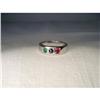 Image 1 : Estate 14K WG Ruby Sapphire Emerald Band Ring #1472319