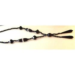 Antique French Jet Flapper Necklace #1472566