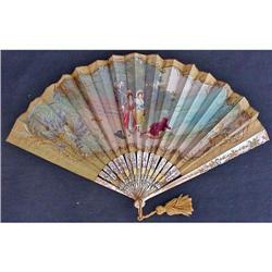 VICTORIAN FRENCH FAN HANDPAINTED MOP STICKS #1472586