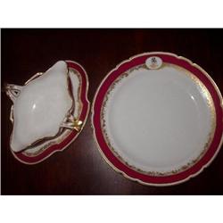 1850's Rococo old Paris platter and gravy boat #1472596