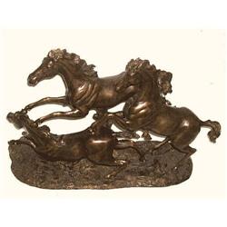 French Bronze Sculpture Horses Large C.1920 #1485914