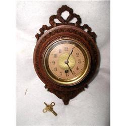 French Walnut Clock Hand Carved C.1850 #1485933