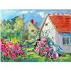 Image 1 : "Pink Small House" oil in impressionism style. #1486076