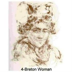 Breton Woman Original Lithograph by Edna Hibel #1486168