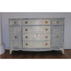 White and Blue Painted Mahogany Buffet #1486195