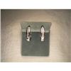 Image 1 : Estate 14K WG Baguette Diamond Hoop Earrings #1486291