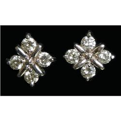 Estate Designer Diamond Earrings14k White Gold #1486355