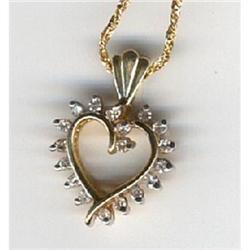 14K Diamond Heart Pendant Necklace   #1486500