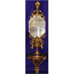 Gilt Wood Gesso Nautical Wall Bracket Mirror  #1486594