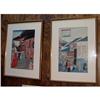Image 1 : Pair 19c Japanese woodblock wood block prints  #1486625