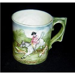 Antique French Majolica  "Hunting Mug" #1486680