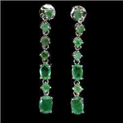 Natural Unheated Oval Emerald Earrings