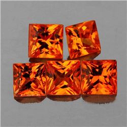 Natural Princess Cut Golden Orange Sapphire - FL
