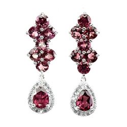 Natural Rhodolite Garnet Earrings