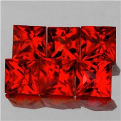 Natural AAA Orange Red Sapphire 6 Pcs{Flawless-VVS}