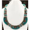 Image 1 : Tibet Hand Made Natural Turquoise & Coral Necklace