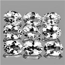 Natural  White Topaz 9 Pcs {Flawless-VVS1}