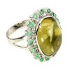 Image 3 : Natural Lemon Quartz & Emerald 48.59 Ct Ring