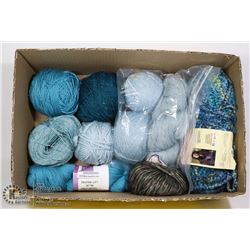 BOX OF YARN GREEN SHADES