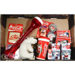 LARGE FLAT OF COCA COLA COLLECTIBLES