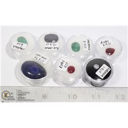 LOT OF 7 RUBY, EMERALD, SAPPHIRE ETC. GEMS