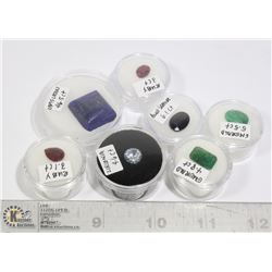 LOT OF 7 RUBY, EMERALD, SAPPHIRE ETC. GEMS