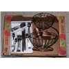 Image 1 : BOX OF SILVERWARE TRAY IRON BASKET