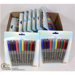 BOX OF 12 NEW PACKS OF ASSORTED COLORED