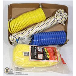 UTILITY ROPES, AIR HOSE, WATER HOSE- ASSORTED BOX