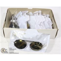 BOX OF CLIP ON SUNGLASSES