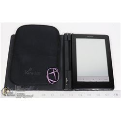 SONY READER WITH CASE , CHARGER  , CABLE