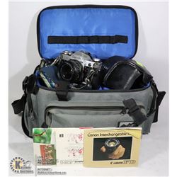 CANON AE-1 SLR 35MM CAMERA, W/ CANON 50MM LENS AND