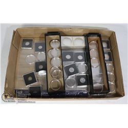 LOT OF COIN ACESSORIES-2X2 COIN PAGES,QUADRUMS,