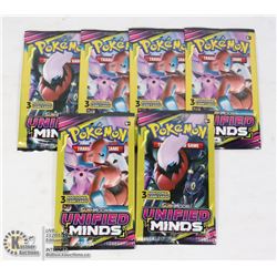 6 NEW SEALED PACKS OF POKEMON CARDS