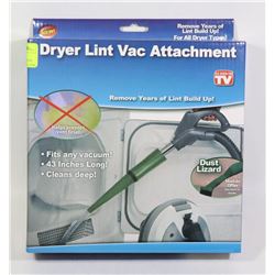 NEW DRYER LINT VAC ATTACHMENT, FITS ANY VACUUM