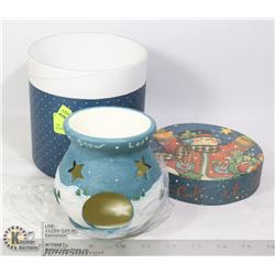 VINTAGE LANG CANDLE TART BURNER- "FROSTY MAGIC"