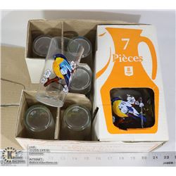 VINTAGE PICTURE WITH SIX GLASSES