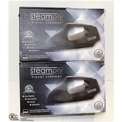 LOT OF 2 NEW STEAMPLY BLACK TRAVEL STEAMERS
