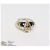 Image 1 : NEW SIZE 7 SILVER AND GOLD TONE RING