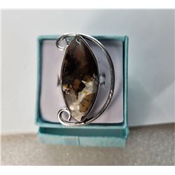 10)  NATURAL DENDRITE OPAL RING SET IN 925
