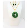 Image 1 : 11)  NATURAL GREEN JADE CARVED DONUT