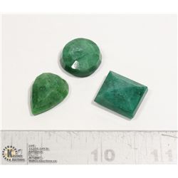 #113-GREEN EMERALD GEMSTONES 74.75ct