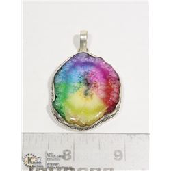 #37-RAINBOW SOLAR QUARTZ PENDANT