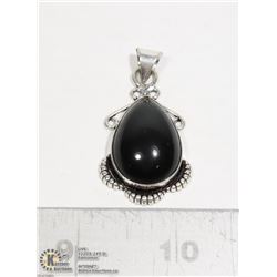 #19-NATURAL BLACK OBSIDIAN PENDANT