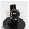 Image 1 : #81-NATURAL BLACK OBSIDIAN RING/ SIZE 6