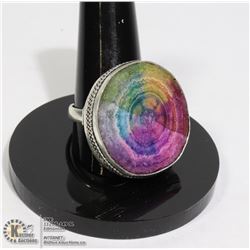 #13-RAINBOW SOLAR QUARTZ RING SIZE 7.75