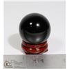 Image 1 : #85-BLACK OBSIDIAN ASPHERE BALL/ STAND 29mm