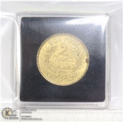 WW2 FRENCH TUNISIA 2 FRANCS UNCIRCULATED